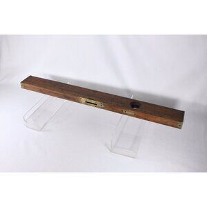 Antique 30" 1890 Stanley Rule & Level Co Wood + brass spirit level no 3, vintage